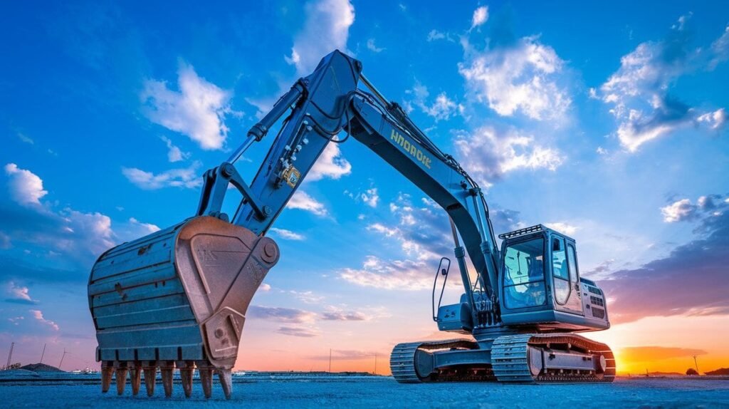Excavator Licence Guide: What You Need to Know Before Buying Excavating Equipment? 4 A construction scene featuring a detailed excavato 1737094477640